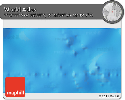 Physical 3D Map of the Area around 7° 10' 2" S, 15° 13' 29" W