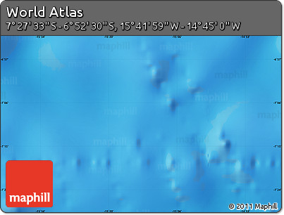 Physical Map of the Area around 7° 10' 2" S, 15° 13' 29" W