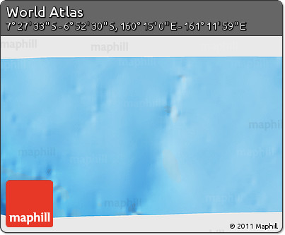 Physical 3D Map of the Area around 7° 10' 2" S, 160° 43' 29" E