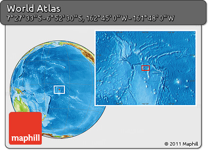 Physical Location Map of the Area around 7° 10' 2" S, 162° 16' 30" W