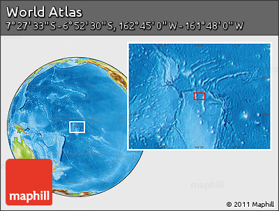 Physical Location Map of the Area around 7° 10' 2" S, 162° 16' 30" W