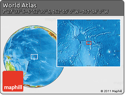 Physical Location Map of the Area around 7° 10' 2" S, 162° 16' 30" W