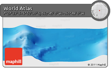 Physical Panoramic Map of the Area around 7° 10' 2" S, 162° 16' 30" W