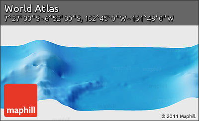 Physical Panoramic Map of the Area around 7° 10' 2" S, 162° 16' 30" W