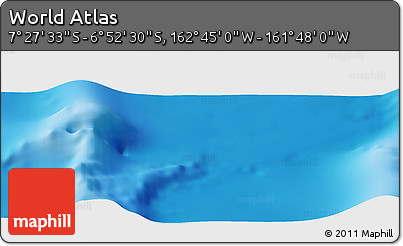 Physical Panoramic Map of the Area around 7° 10' 2" S, 162° 16' 30" W