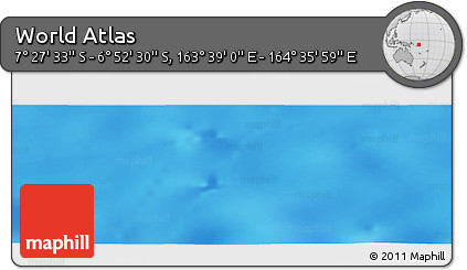 Physical Panoramic Map of the Area around 7° 10' 2" S, 164° 7' 30" E