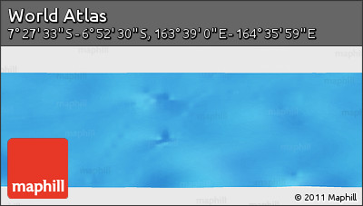 Physical Panoramic Map of the Area around 7° 10' 2" S, 164° 7' 30" E