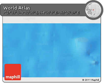 Physical 3D Map of the Area around 7° 10' 2" S, 164° 58' 29" E