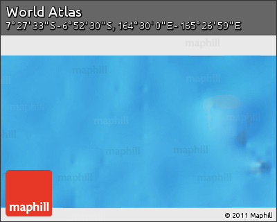 Physical 3D Map of the Area around 7° 10' 2" S, 164° 58' 29" E