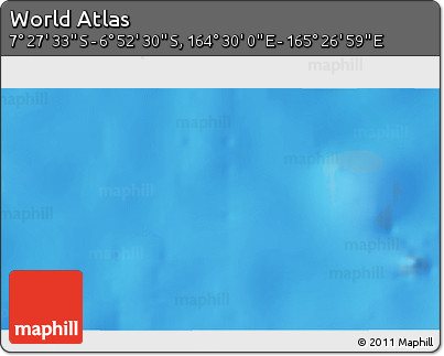 Physical 3D Map of the Area around 7° 10' 2" S, 164° 58' 29" E