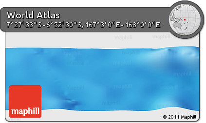 Physical Panoramic Map of the Area around 7° 10' 2" S, 167° 31' 30" E