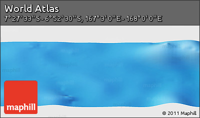 Physical Panoramic Map of the Area around 7° 10' 2" S, 167° 31' 30" E