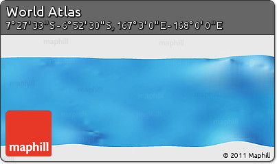 Physical Panoramic Map of the Area around 7° 10' 2" S, 167° 31' 30" E