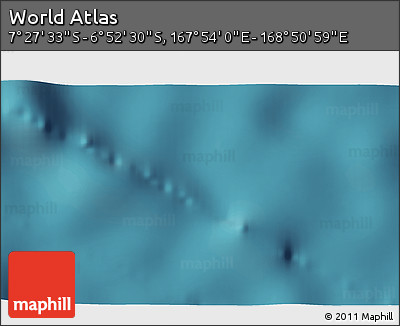 Satellite 3D Map of the Area around 7° 10' 2" S, 168° 22' 30" E