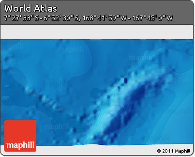 Political 3D Map of the Area around 7° 10' 2" S, 168° 13' 29" W