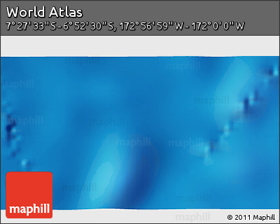Physical 3D Map of the Area around 7° 10' 2" S, 172° 28' 29" W