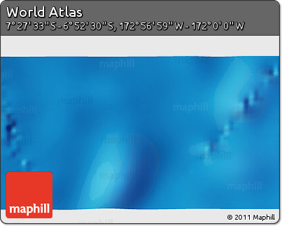 Physical 3D Map of the Area around 7° 10' 2" S, 172° 28' 29" W