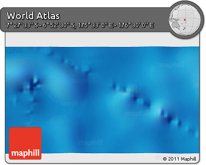 Physical 3D Map of the Area around 7° 10' 2" S, 176° 1' 30" E