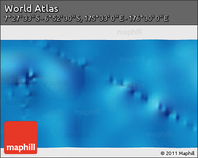 Physical 3D Map of the Area around 7° 10' 2" S, 176° 1' 30" E