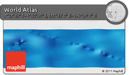 Physical Panoramic Map of the Area around 7° 10' 2" S, 176° 1' 30" E