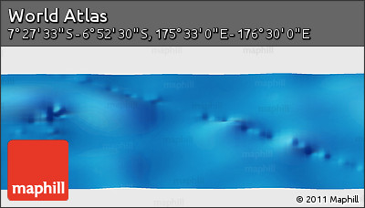 Physical Panoramic Map of the Area around 7° 10' 2" S, 176° 1' 30" E
