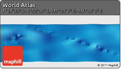 Physical Panoramic Map of the Area around 7° 10' 2" S, 176° 1' 30" E