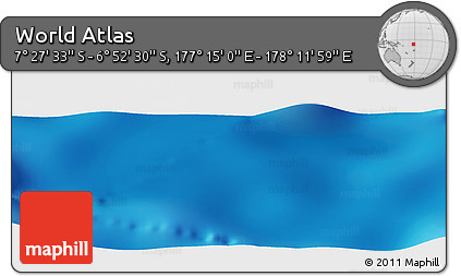 Physical Panoramic Map of the Area around 7° 10' 2" S, 177° 43' 29" E