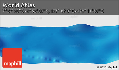 Physical Panoramic Map of the Area around 7° 10' 2" S, 177° 43' 29" E