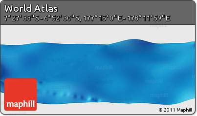 Physical Panoramic Map of the Area around 7° 10' 2" S, 177° 43' 29" E