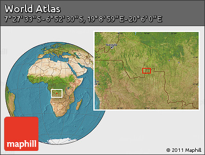 Satellite Location Map of the Area around 7° 10' 2" S, 19° 37' 30" E