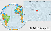 Political Location Map of the area around 7° 10' 2" S, 21° 10' 29" W