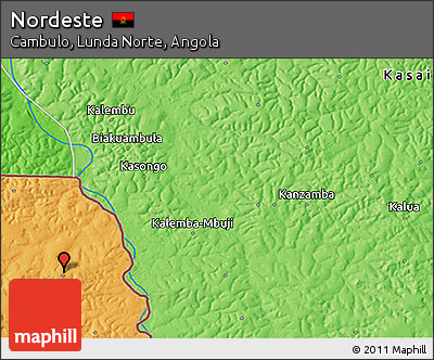 Political 3D Map of Nordeste