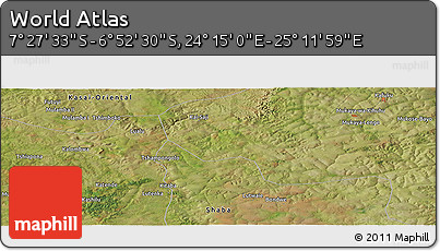 Satellite Panoramic Map of the Area around 7° 10' 2" S, 24° 43' 30" E
