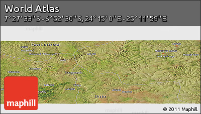 Satellite Panoramic Map of the Area around 7° 10' 2" S, 24° 43' 30" E
