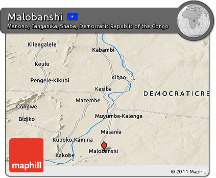 Shaded Relief Panoramic Map of Malobanshi
