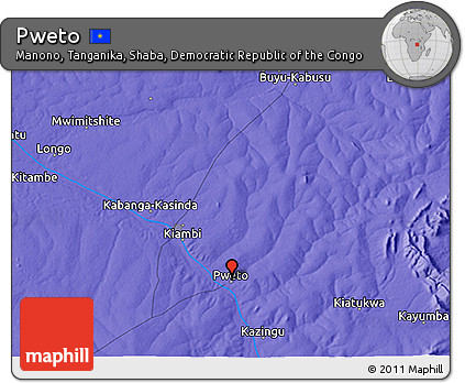 Political 3D Map of Pweto