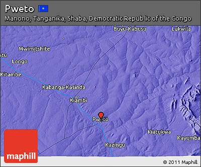 Political 3D Map of Pweto