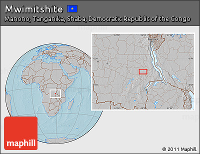 Gray Location Map of Mwimitshite, hill shading