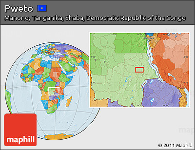 Political Location Map of Pweto