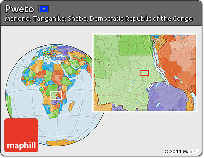 Political Location Map of Pweto