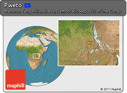 Satellite Location Map of Pweto