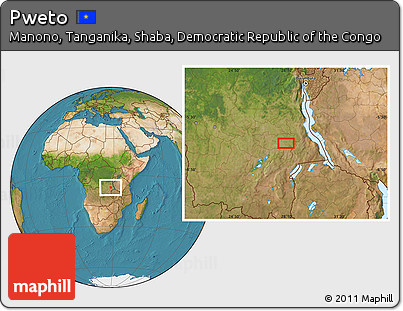 Satellite Location Map of Pweto