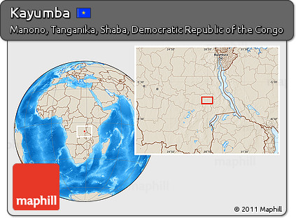 Shaded Relief Location Map of Kayumba
