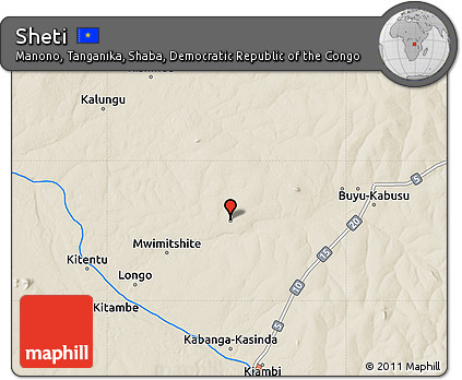 Shaded Relief Map of Sheti