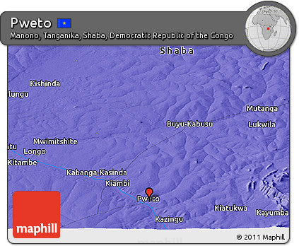 Political Panoramic Map of Pweto