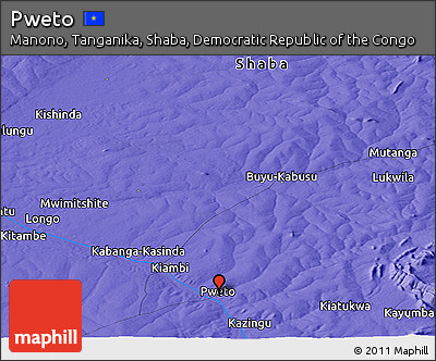 Political Panoramic Map of Pweto