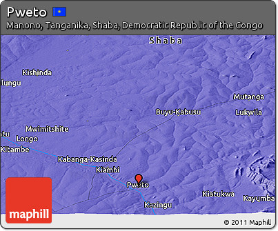 Political Panoramic Map of Pweto