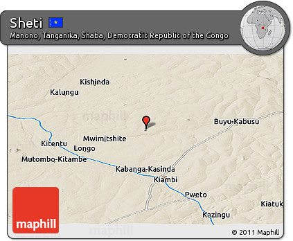 Shaded Relief Panoramic Map of Sheti