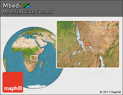 Satellite Location Map of Mbedi