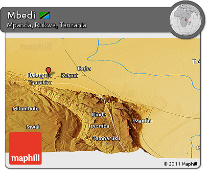 Physical Panoramic Map of Mbedi